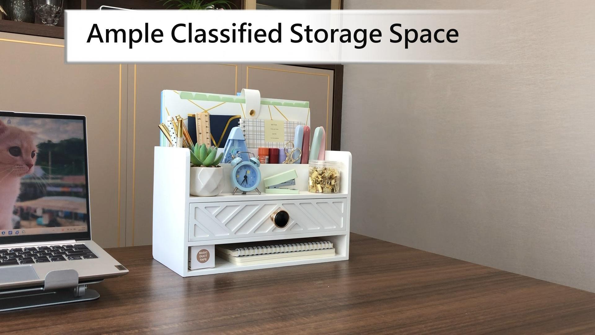 Amazon.com: dreampossible white Wood Desk Organizer and